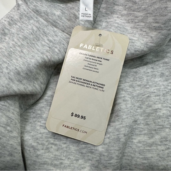 NWT | Fabletics | Zaylee Funnel Neck Tunic | Light Grey | Large - Picture 6 of 15